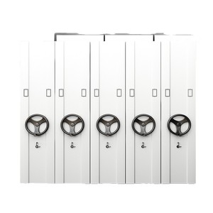Armoires de classement mobiles en acier avec manivelle, unité de rangement de bureau au design minimaliste, armoire à dossiers mobile pour usage professionnel - Product Image 2