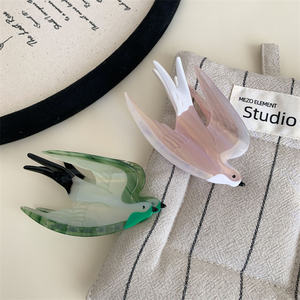 Pince à cheveux personnalisée en acétate avec logo, motif passereau, pour queue de cheval - Product Image 4