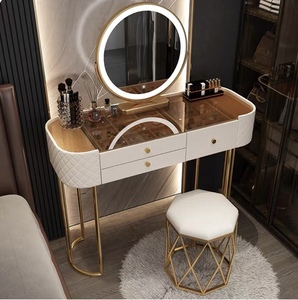 Table de toilette moderne <span class=keywords><strong>avec</strong></span> grand miroir et tiroirs spacieux pour la décoration de chambre à coucher - Product Image 1