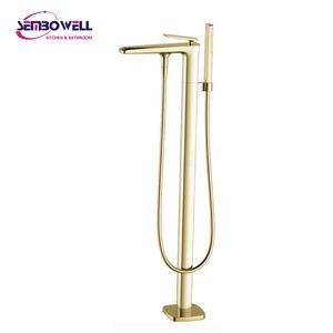 High Quality Popular Freestanding Bathtub <strong>Faucet</strong> Gunmetal Bathroom Floor Mixer Bathtub <strong>Faucet</strong> Shower <strong>Bath</strong> Mixer Tap - Product Image 4