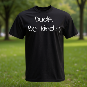 T-shirt Dude Be Kind en coton noir, unisexe, taille adulte moyenne - Product Image 3