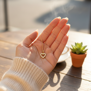 Dije de Corazón con Circonita, Dije de Corazón Turco Hecho a Mano al por Mayor, Dije de Plata de Ley 925 para Mujer - Product Image 3