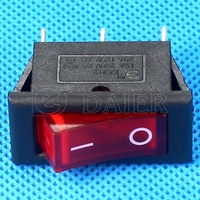 Interrupteur à bascule KCD3 éclairé par LED rouge, 250V/15A, 125V/20A, SPST marche-arrêt, 2 positions, 3 broches, pour voiture, bateau, marine