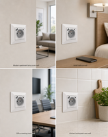 Prise murale USB Type C PHIDIAS U8 20W PD, norme UE Afrique de l'Ouest, 16A/3A, 2 ports, panneau en laiton ignifuge, 250V