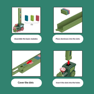 Jouet de train à <span class=keywords><strong>dominos</strong></span> électrique automatique avec son et lumière, pour intérieur, de la marque DWI <span class=keywords><strong>Internet</strong></span> Celebrity, autres jouets éducatifs pour enfants - Product Image 3