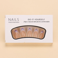 Ongles artificiels simples à effet d'ondulation d'eau, réutilisables, pour un usage quotidien