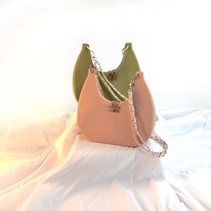 Fashionable Waterproof <b>Silicone</b> Women's Shoulder Bags With Chains Decoration Zipper Closure Outdoor Wallets - Product Image 4