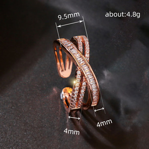 Cross Geometric Open <b>Adjustable</b> <b>Ring</b> Finger <b>Ring</b> for Women - Product Image 3