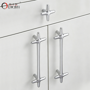 Oukali New Release Modern Furniture Cabinet Kitchen Cupboard Zinc Alloy Chrome Star Pull Handles - Product Image 6