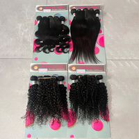 Lot de Mèches Brésiliennes avec Closure, Kit Économique 4x4, 5 Bundles de Cheveux Humains Brésiliens en Gros