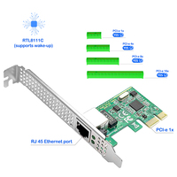 Tarjeta de Red PCI Express, Adaptador de Red Gigabit Ethernet PCIE X1 a RJ45 para Chip RTL8111C, 10/100/1000Mbps, Arranque PXE para PC