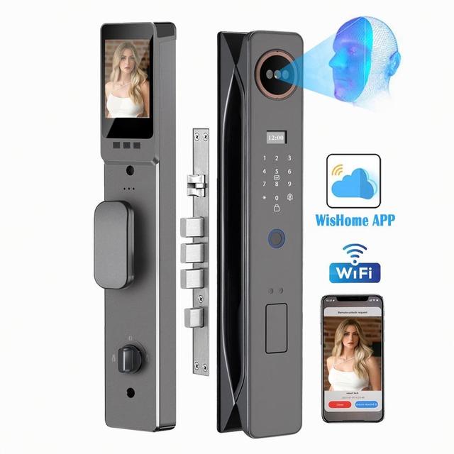 High Quality Smart 3D Face Recognition Electronic Door Lock App Wifi Fingerprint Card Code Password Smart Digital Lock for Home