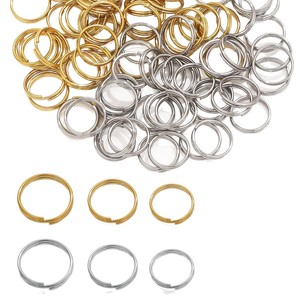 Anillos Divididos para Fabricación de Joyería DIY |   Conectores de Doble Aro de Acero Inoxidable Plateado con Recubrimiento PVD en Varios Tamaños, Venta al Por Mayor - Product Image 5