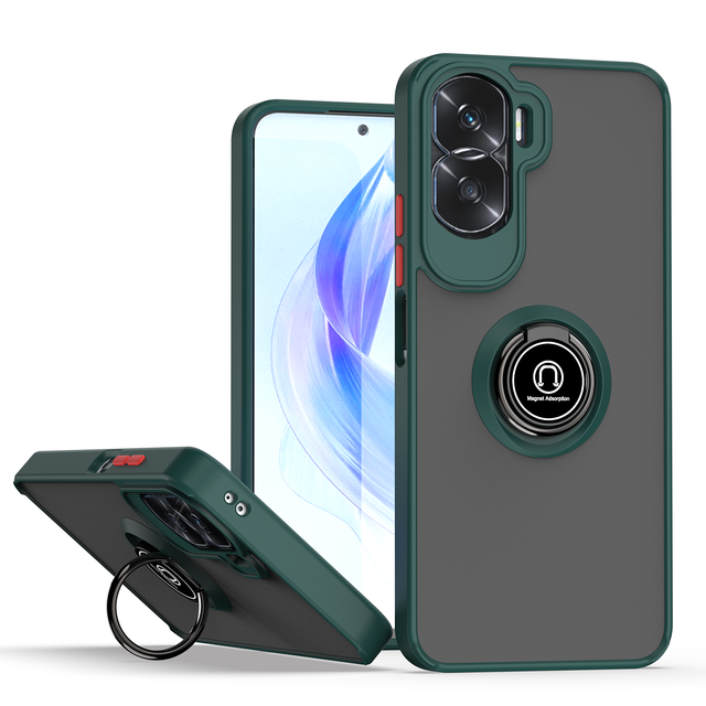 Minimalist Solid Color Ring Stand Phone Cover Mobile Phone Full Protection Cases for Huawei Honor 90 Lite X50I 5G