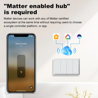 Interrupteur intelligent Wi-Fi Matter, fil neutre en option, interrupteur standard américain, interrupteur à bouton-poussoir, compatible avec Tuya Alexa
