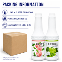 Concentrado de Té de Durazno Oolong, 1.2kgx12/Caja - Fruta Real con Té Premium para Té de Burbujas y Cafeterías