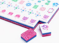Mahjong Akrilik Motif Marmer Mewah, Ubin Standar Dilukis Tangan, Label Pribadi Kustom Grosir untuk Permainan 4 Pemain
