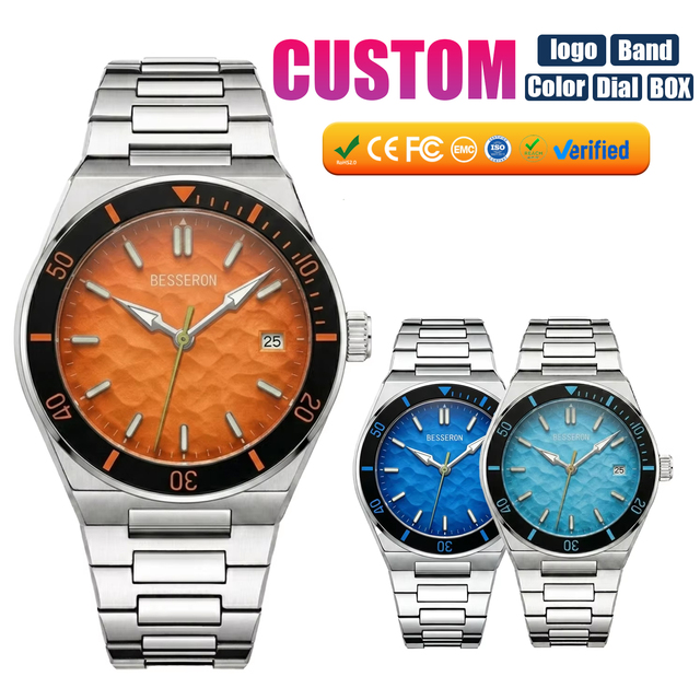 Supplier Custom Stainless Steel Business Fashion Luxury Sport Watch Miyota Quartz 42MM Sapphire Crystal Dial 5BAR Waterproof