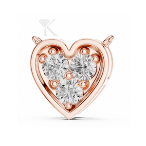 จี้เพชรทรงหัวใจสามเม็ด ดีไซน์ทันสมัย สง่างาม สร้อยคอเครื่องประดับชั้นดี เพชรธรรมชาติและเพชรเพาะเลี้ยงสามเม็ด ดีไซน์หัวใจเรียบหรู ทันสมัย - Product Image 5