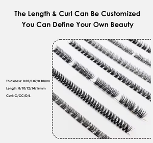 ขนตาปลอมแบบติดเอง DIY พร้อมกาวในตัว ขนตาแบบเป็นช่อ  แบบหนาและแบบธรรมชาติ - Product Image 3