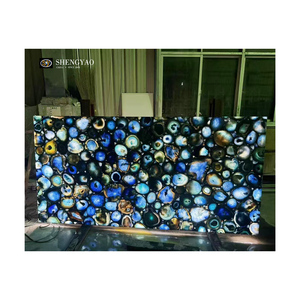 Tấm đá <span class=keywords><strong>Agate</strong></span> xanh tự nhiên bán quý, đánh bóng, có đèn nền, bán buôn - Product Image 1