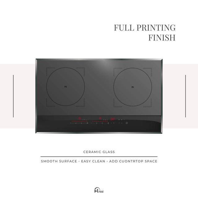 Precise Twin Induction Cooktop Built-in 99-Min Timer Touch Control for Kitchen