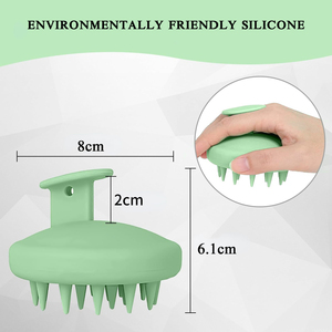Escova de Champô de Silicone Macio Ecológica para Cuidado do Couro Cabeludo com Logotipo Personalizado e Massagem - Product Image 2