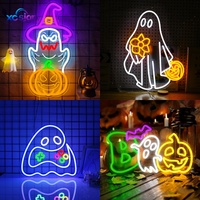 Bande lumineuse LED néon d'Halloween, design chapeau de sorcier et squelette, alimentation USB, décorations murales commerciales pour bars et bâtiments