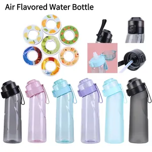 Recién llegado, 650ml, púrpura, azul, rosa, gris, aire, Fitness, deporte, aroma, sabor a Tritan, botella de agua con sabor a fruta de plástico Tritan, cápsula de sabor - Product Image 6