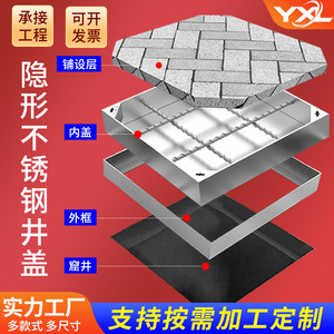Yixinglong Square Manhole Cover 600x600x50mm Stainless Steel Concealed Tank Cover For Rainwater Drainage - Product Image 2