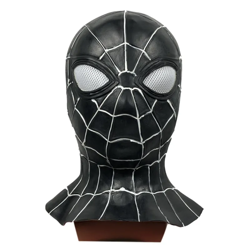 Black Spider Latex Full Head Mask Venom Costume Props Halloween Fancy Dress Accessories Movie Cosplay Superhero Mask