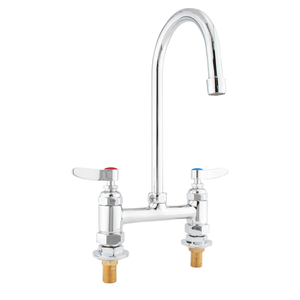 Robinet de cuisine à double levier avec bec pivotant économiseur d'eau, corps en laiton fonctionnel, finition chromée, poignée lisse, mitigeur - Product Image 1