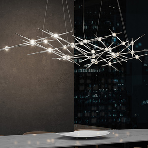 Iluminación de cielo de estrella de sueño, candelabro cromado minimalista, arte moderno para club, candelabro creativo para fiesta de boda