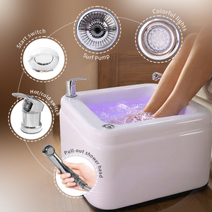 Bañera de Hidromasaje para Pies de Alta Calidad para Salón de Belleza, Terapia Acuática, Cuidado Relajante de los Pies con Masaje de Burbujas y Luces de Colores - Product Image 1