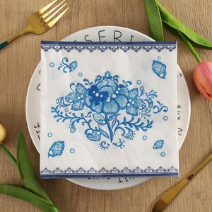 Floral Printed Square Paper Napkins 33x33cm For Wedding Party Decorations Disposable Tableware - Product Image 4