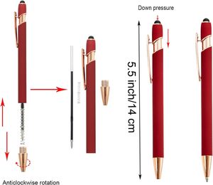 Promotional Custom 2-in-1 Capacitive Multi-Function Metal Ball <b>Pen</b> Aluminum Screen Logo Engraving Rose Gold Finish 1.0mm Tip - Product Image 5