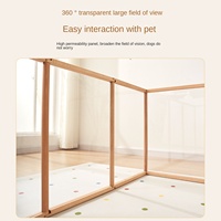Clôture pour chien en bois massif, ferme, avec fermeture à bouton classique, porte de cage écologique pour animaux de compagnie, 81 cm de haut, toutes saisons, pour petits chiens/chats