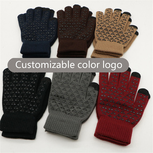 Ventes directes d'usine Gants à écran tactile antidérapants personnalisés pour hommes et femmes Gants d'hiver en acrylique tricotés - Product Image 2