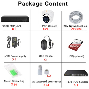 Jianvision 24-kênh 4k 8MP CCTV <span class=keywords><strong>IP</strong></span> tháp pháo Hệ thống <span class=keywords><strong>camera</strong></span> tầm nhìn ban đêm 2.8mm góc rộng ghi âm thanh NVR lưu trữ dữ liệu - Product Image 6