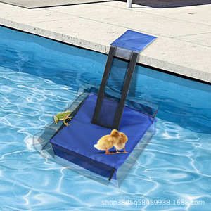 Separador de Hojas para Piscina, Rampa de Escape para Animales, Tela Oxford Azul, PVC Duradero, Red de Limpieza de Malla Fina, Herramienta de Rescate para Animales Pequeños - Product Image 4