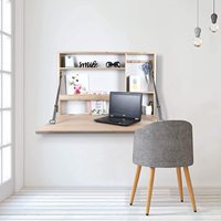 Bureau mural flottant convertible et pliable personnalisable, en bois artisanal, fabricant OEM de bureaux d'ordinateur
