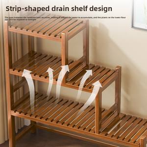 Estante de Bambú para Flores, de Pie, Trapezoidal, de 3 Niveles, para Macetas, en Oferta - Product Image 6