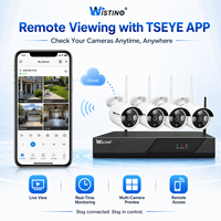 Sistema de Vigilancia Inalámbrico Wistino 4CH NVR 6MP, Kit WiFi para Hogar Inteligente, Cámara de Seguridad, Sistema CCTV para Exteriores