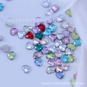 Cristales de Diamante de Imitación en Forma de Corazón, 3x3mm, Base Plana, Color Durazno, Brillantes, Mini, para Manualidades, Joyería, Suministros de Artesanía - Product Image 4
