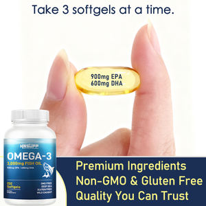 Capsules molles d'huile de poisson de 3000mg avec supplément de vitamines oméga-<span class=keywords><strong>3</strong></span> EPA et DHA de 600mg pour adultes - Product Image 2