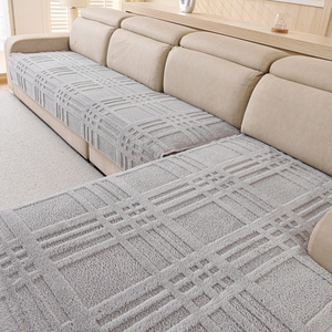 Rejilla Jacquard Shu Cojín de sofá de terciopelo Estilo moderno simple Suave antideslizante Sofá de combinación en forma de L adecuado - Product Image 3