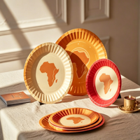 Assiettes en papier jetables biodégradables, assiettes en papier jetables compostables, assiettes en papier résistantes, assiettes en papier blanches, plusieurs tailles