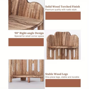Estante Esquinero de Madera para Baño, de 3 Niveles, Estante de Exhibición de Madera Maciza para Espacios Estrechos, Estante Esquinero de Madera para Ducha, Soporte para Plantas, Mesita de Noche - Product Image 4