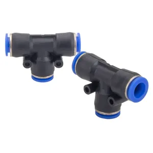 PE Air Connectors 6MM 8MM 10MM 12MM Misting Fitting Quick Connect Slip Lock Tee 3 Way Plastic Pipe Water Hose Tube Connector