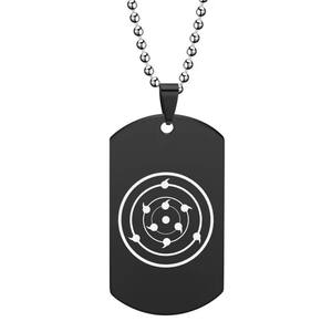 Collar de Anime Akatsuki, Uchiha <span class=keywords><strong>Itachi</strong></span> <span class=keywords><strong>Sharingan</strong></span>, Colgante de Metal Ninja, Accesorio de Cosplay para Hombre y Mujer, Regalos de Halloween - Product Image 5